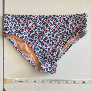 J Crew Crewcuts Red and Blue Floral Bikini Bottom Size‎ 7  Swimwear